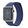 42mm Stainless Steel Case with Bright Blue Leather Loop