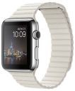 42mm Stainless Steel Case with White Leather Loop